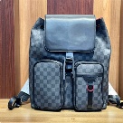 Louis Vuitton backpack Black Grey Louis Vuitton Damier Graphite Canvas Backpack with Red Interior backpack