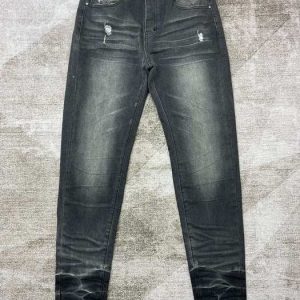 Black Distressed Skinny Jeans for Women, High Rise, Casual F