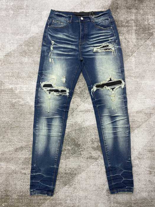 Men’s Ripped Skinny Jeans, Distressed Blue Denim, Casual Sty