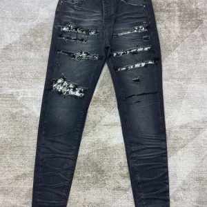 Amiri Black Distressed Sequin Jeans for Women