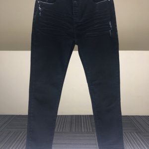 Men's Black Slim Fit Jeans Stylish Denim with Distressed D