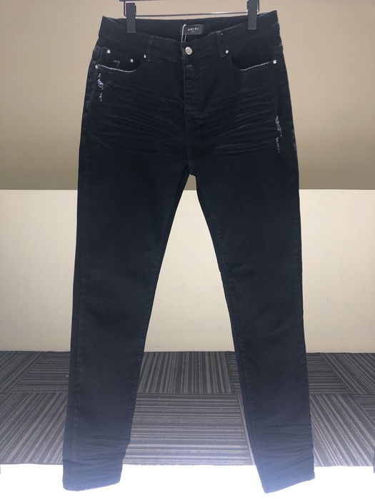 Men’s Black Slim Fit Jeans Stylish Denim with Distressed D