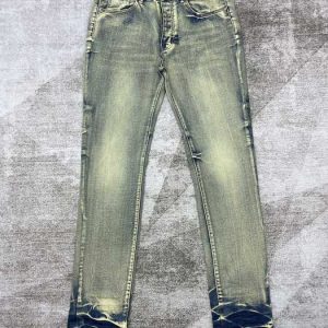 Men's Distressed Slim Fit Denim Jeans in Light Blue