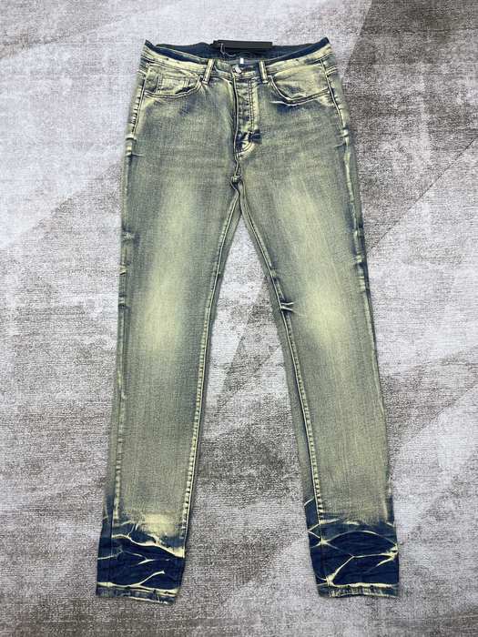 Men’s Distressed Slim Fit Denim Jeans in Light Blue