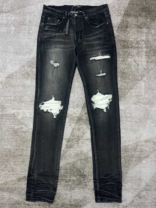 Men’s Distressed Black Skinny Jeans with Rips, Casual Denim