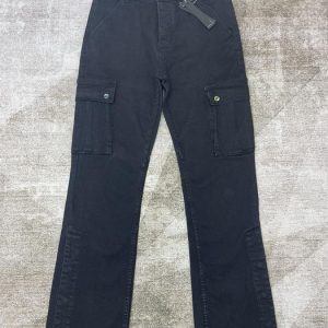 Black Cargo Jeans for Women, High Waisted, Casual Style, A.N