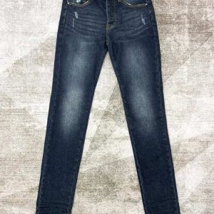 Slim Fit Dark Wash Denim Jeans for Women