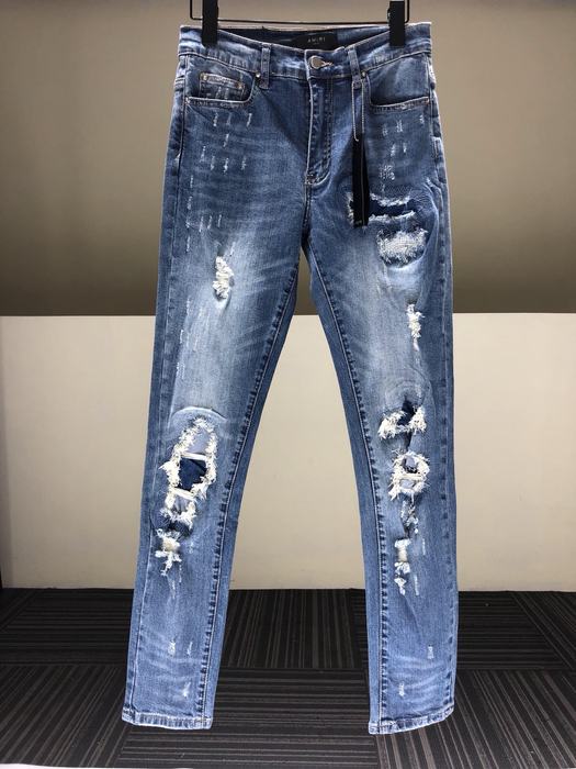 Men’s Stylish Ripped Blue Denim Jeans Casual Fashion Fit
