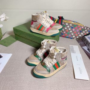 Gucci Retro High Top Sneakers, Multi Color Canvas, Casual St