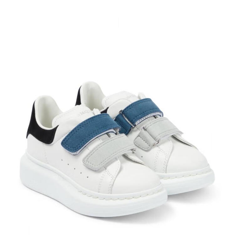 Alexander McQueen White Sneakers with Blue and Grey Velcro S