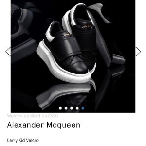 Alexander McQueen Women's Larry Kid Velcro Sneakers in Black