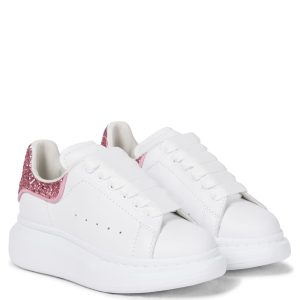 White Glitter Accent Sneakers for Women Casual Fashion Sho