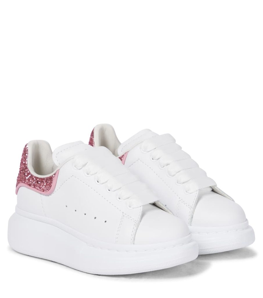 White Glitter Accent Sneakers for Women Casual Fashion Sho