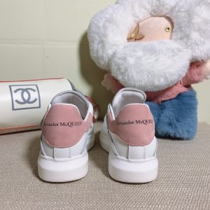 Alexander McQueen Women's White & Pink Leather Sneakers