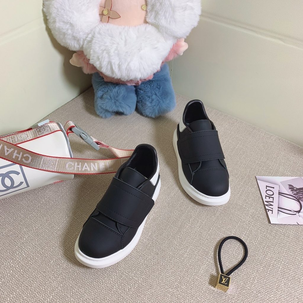 Black Faux Leather Slip On Sneakers for Women