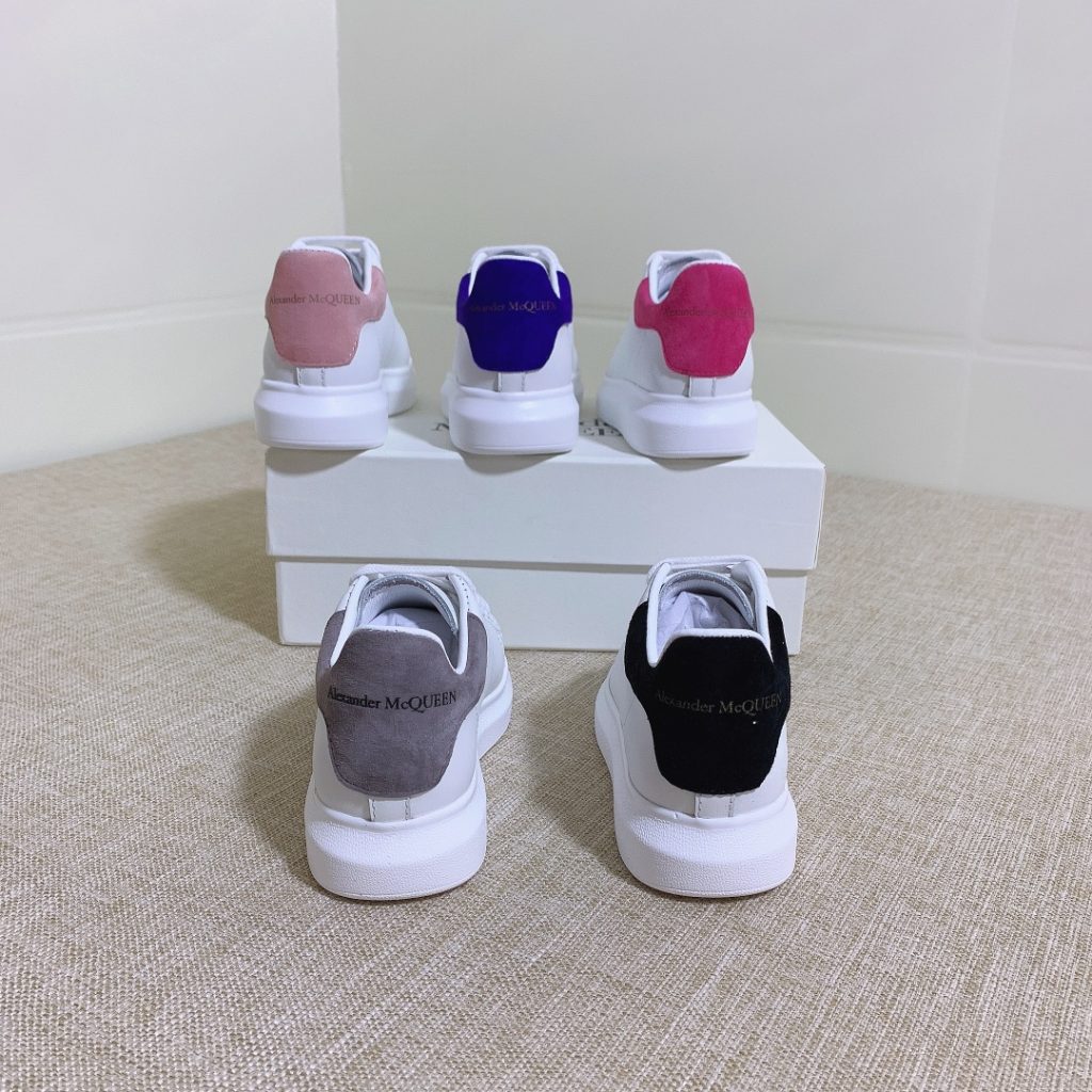 Alexander McQueen Colorful Suede Back Sneakers White Multi