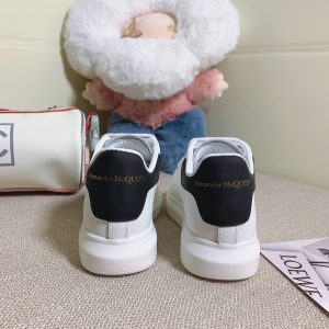 Alexander McQueen White and Black Leather Sneakers