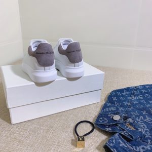 Alexander McQueen White and Grey Leather Sneakers for Men