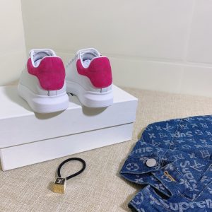 Alexander McQueen White and Pink Suede Sneakers for Men