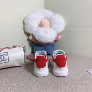 Alexander McQueen Red & White Leather Sneakers