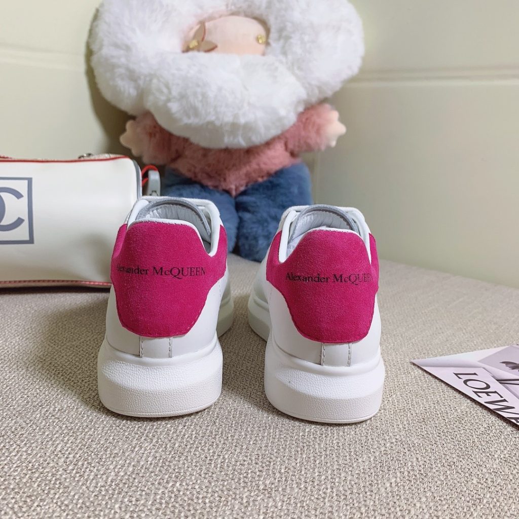Alexander McQueen White and Pink Leather Sneakers for Women