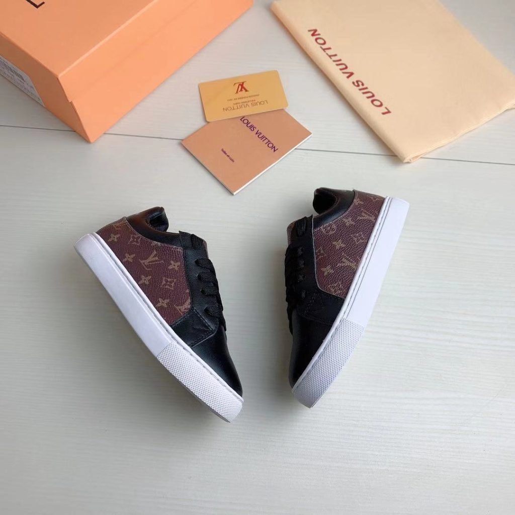 Louis Vuitton Black and Brown Monogram Sneakers for Men