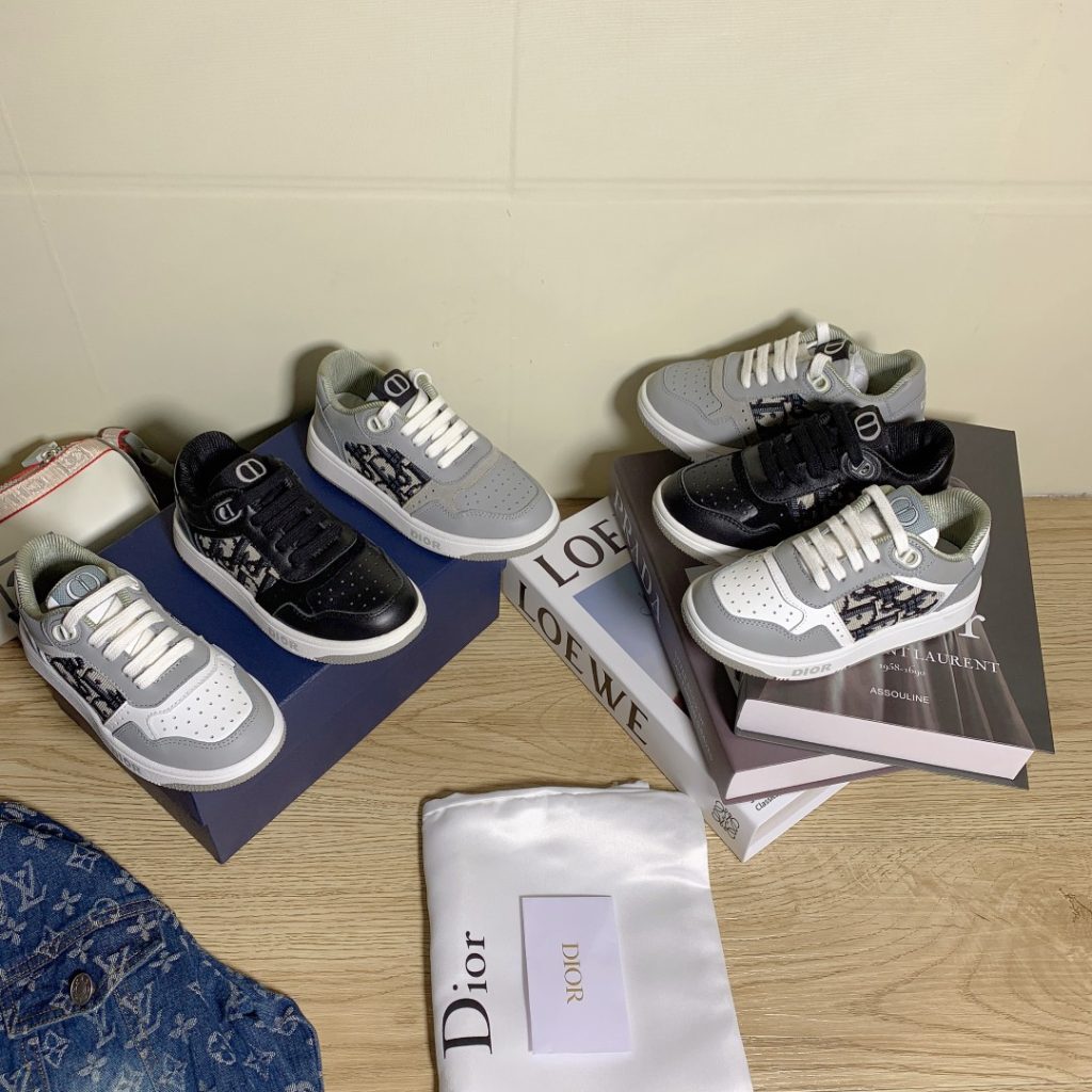 Dior Men’s Casual Sneakers in Black, Grey & White Designer