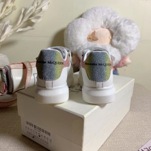 Alexander McQueen White Glitter Strap Sneakers for Women