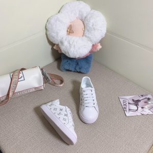 Louis Vuitton White Monogram Canvas Sneakers for Women