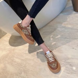Gucci Brown Monogram Canvas Sneakers for Women