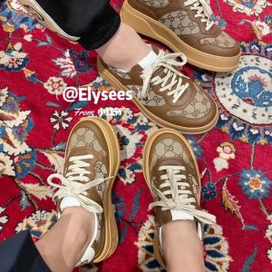 Gucci Brown GG Logo Platform Sneakers for Women