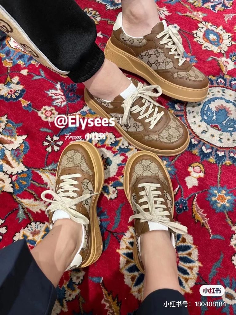 Gucci Brown GG Logo Platform Sneakers for Women