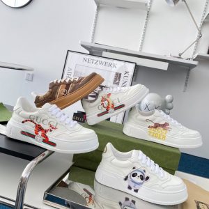 Gucci Kids' Cartoon Sneakers White, Multicolored, Leather,