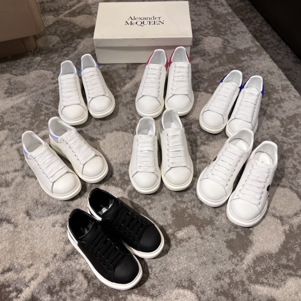 Alexander McQueen White Leather Sneakers with Graphic Accent