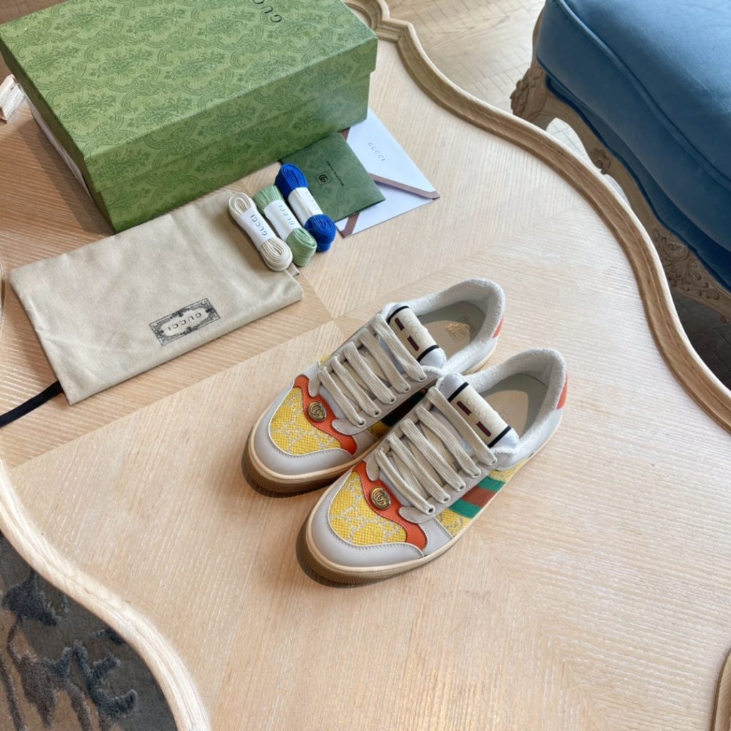 Gucci Multicolor Pattern Sneakers for Women, Canvas Casual S
