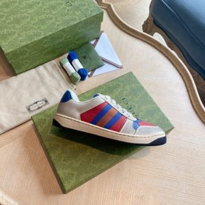 Gucci Vintage Colorblock Sneakers Red, Blue, White, Canvas