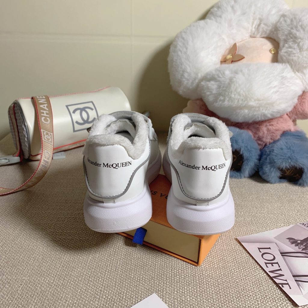 Alexander McQueen White Faux Fur Sneakers for Women