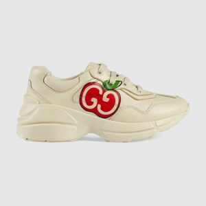 Gucci Cherry Logo Beige Leather Chunky Sneakers