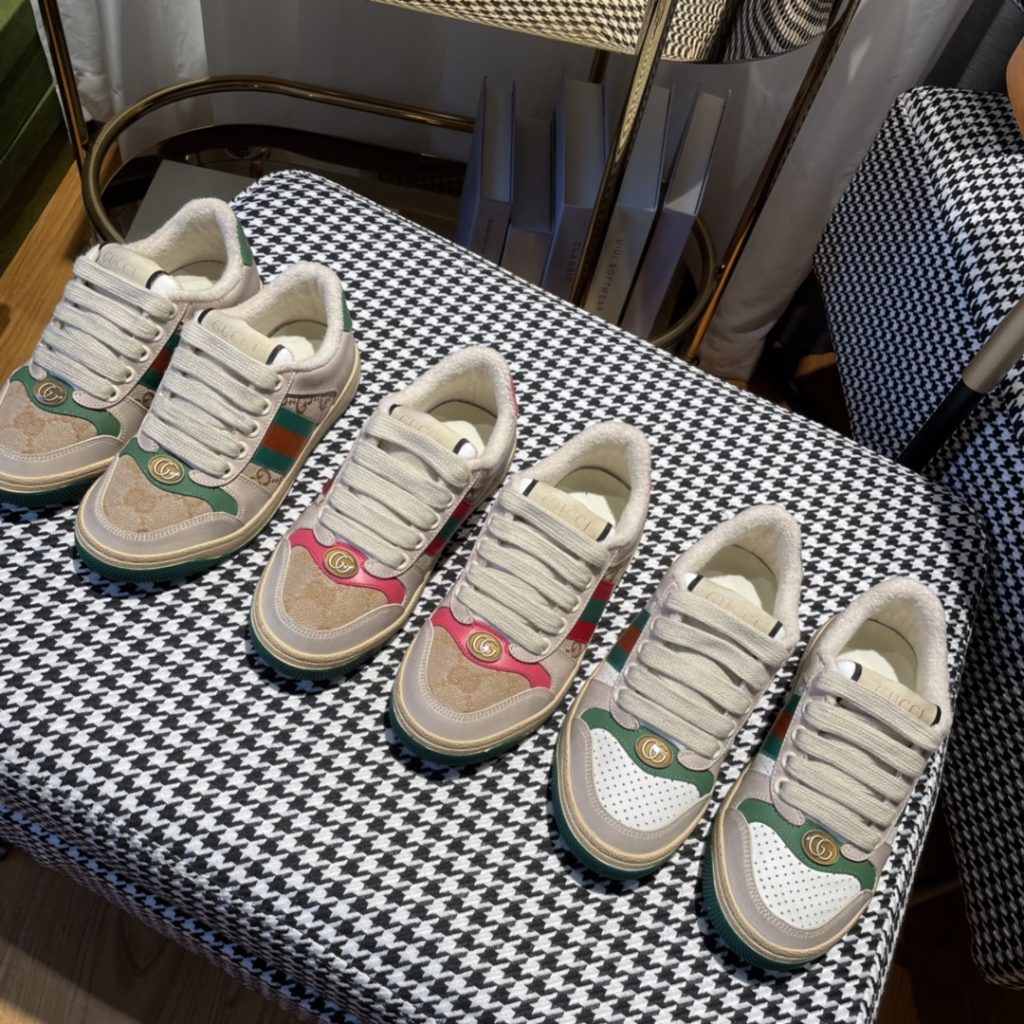 Casual Sneakers for Men, Beige with Green & Red Stripes, Sty