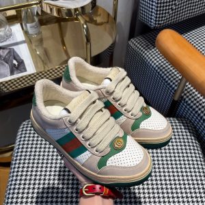 Gucci GG Retro Sneakers in Beige, Green, and Red Canvas