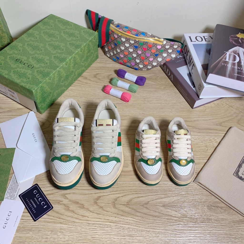 Gucci Kids’ & Adults’ Sneakers Green & Beige Mesh Casual S