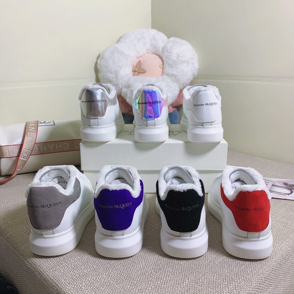 Alexander McQueen Men’s Multi Color Sneakers with Fur Lining