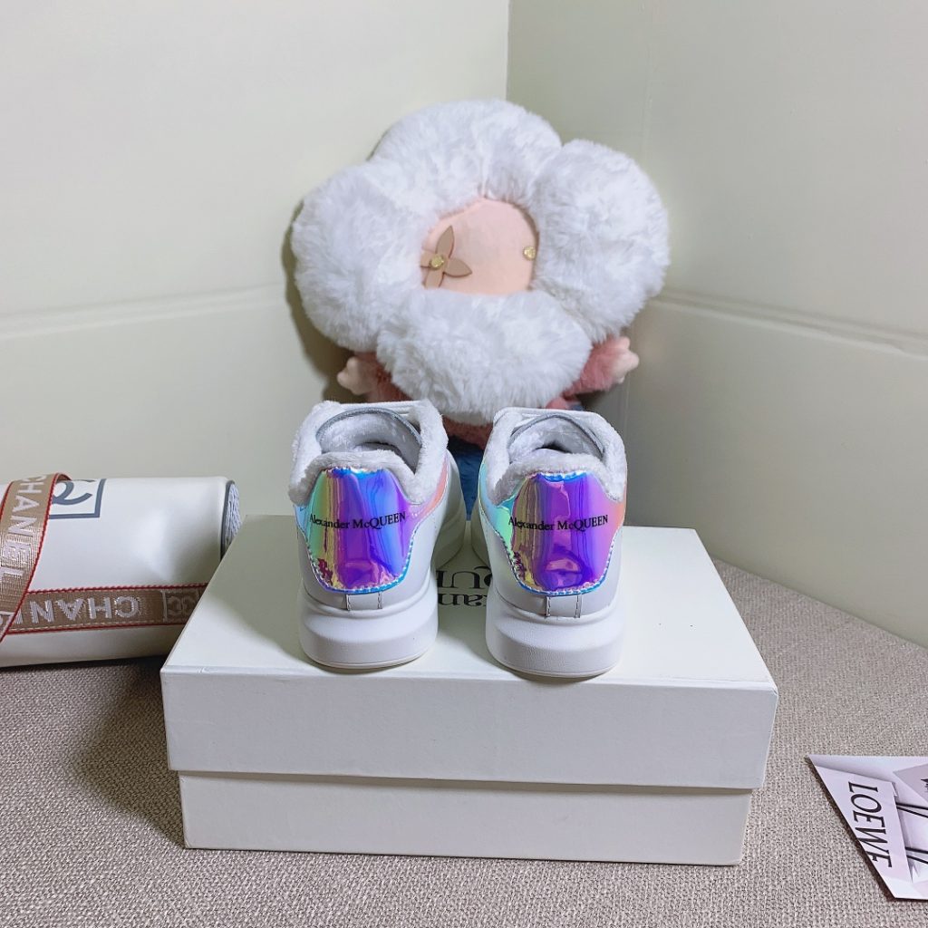 White Holographic Detail Sneakers for Women by McQueen