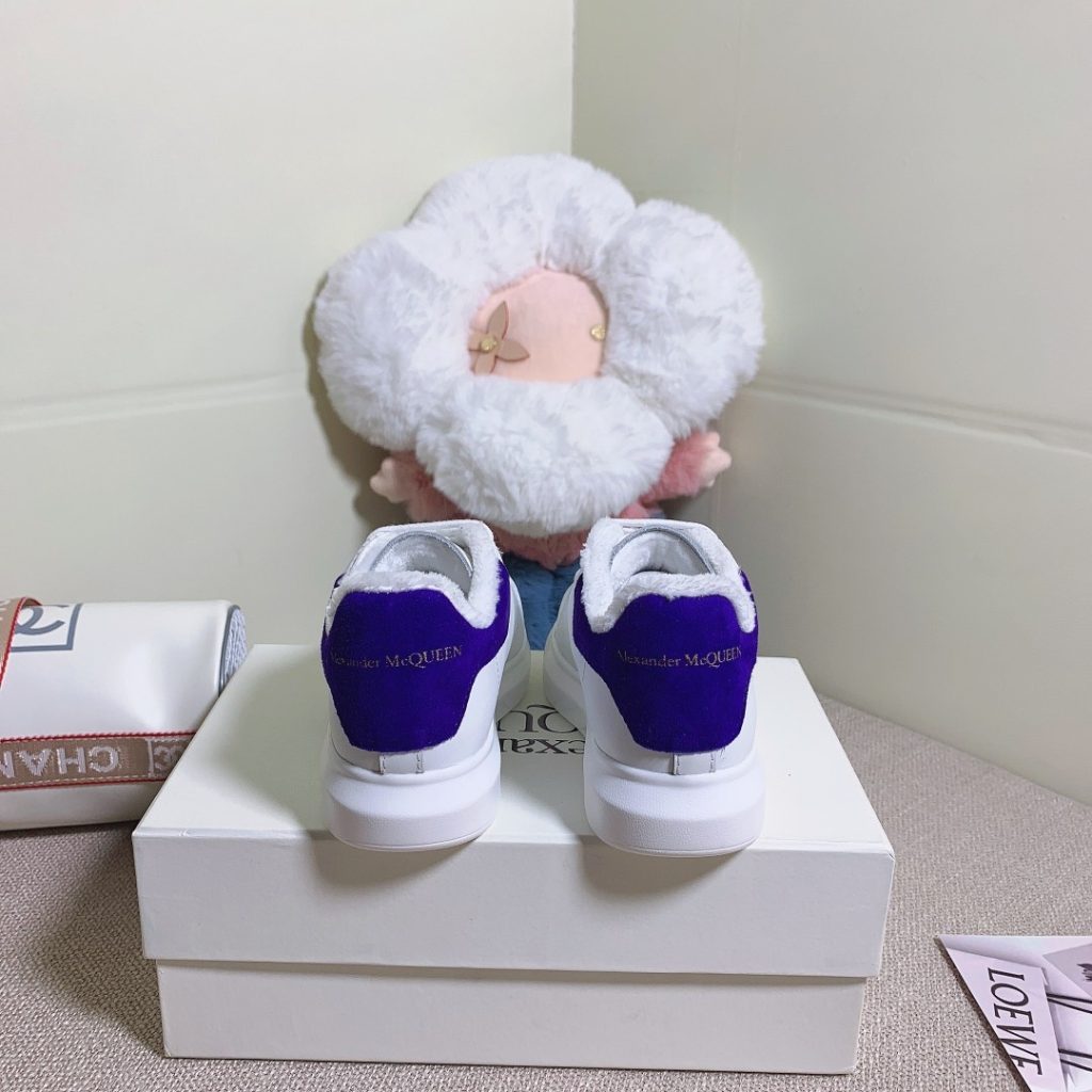 Alexander McQueen White and Purple Sneakers, Casual Style, C