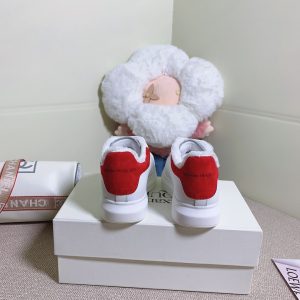 Alexander McQueen White and Red Suede Sneakers for Women