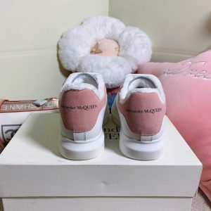 Alexander McQueen Women’s Pink & White Leather Sneakers with