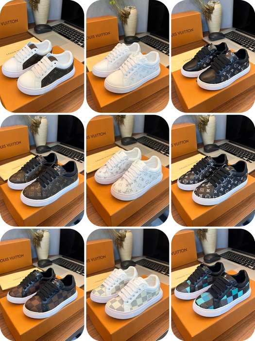 Louis Vuitton Monogram Sneakers White & Black Canvas Casua