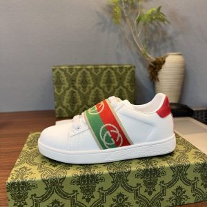 Stylish White Sneakers with Colorful Stripes Trendy Casual