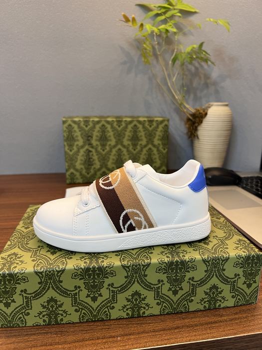 White Leather Sneakers with Brown Stripe Detail