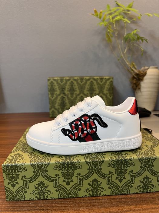 White Leather Sneakers with Snake Design, Casual Style